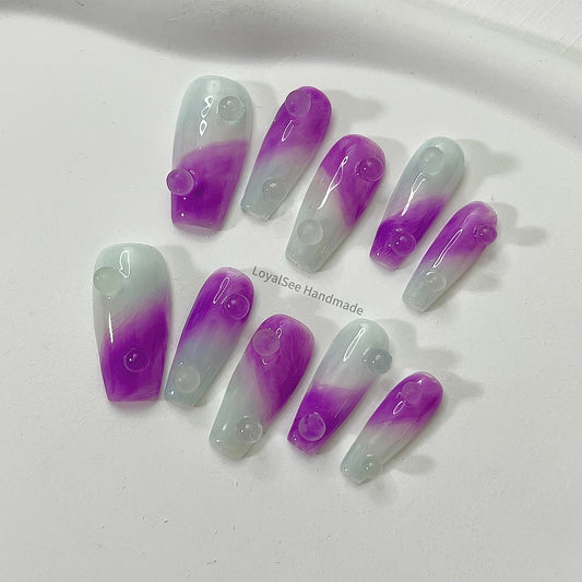 H37 Miracle in Purple Handmade Nail