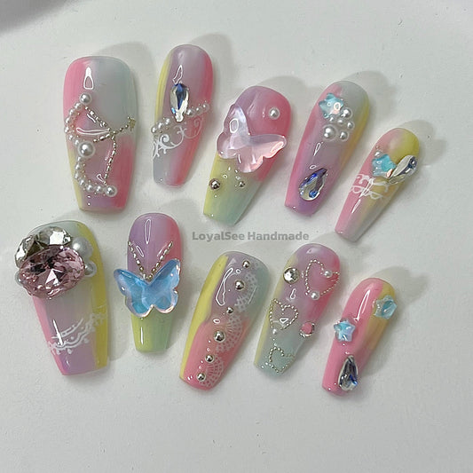 H46 Fly In Spring Handmade Nail