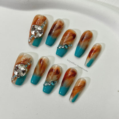 H38 Fall  In Love Handmade Nail