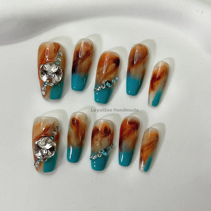 H38 Fall  In Love Handmade Nail