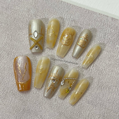 H51 Simple Color Handmade Nail