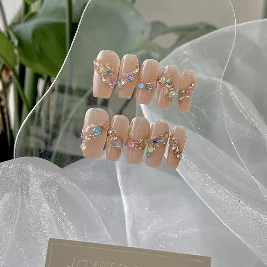 Colorful Stones Handmade Nails LSW28