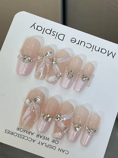 Pink French Handmade Nails LSW20