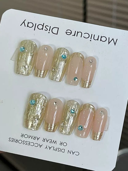 Golden French Handmade Nails LSW30