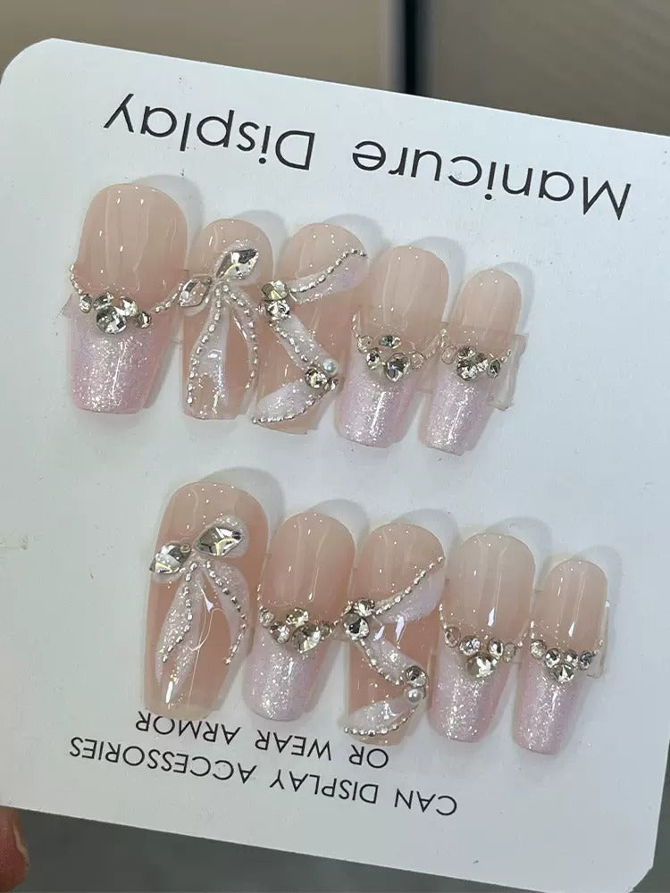 Pink French Handmade Nails LSW20