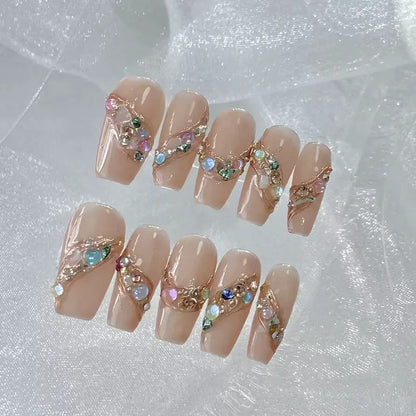 Colorful Stones Handmade Nails LSW28