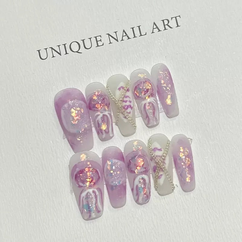 Purple Medusa Handmade Nails LSW17