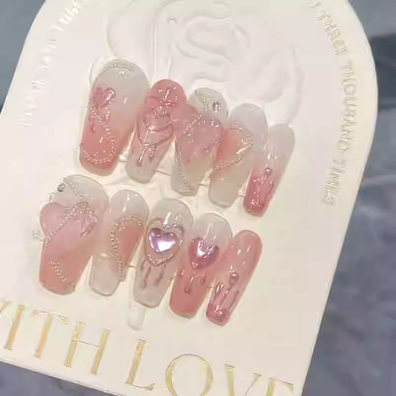 LSO6 Pinky HeartHandmade Nail